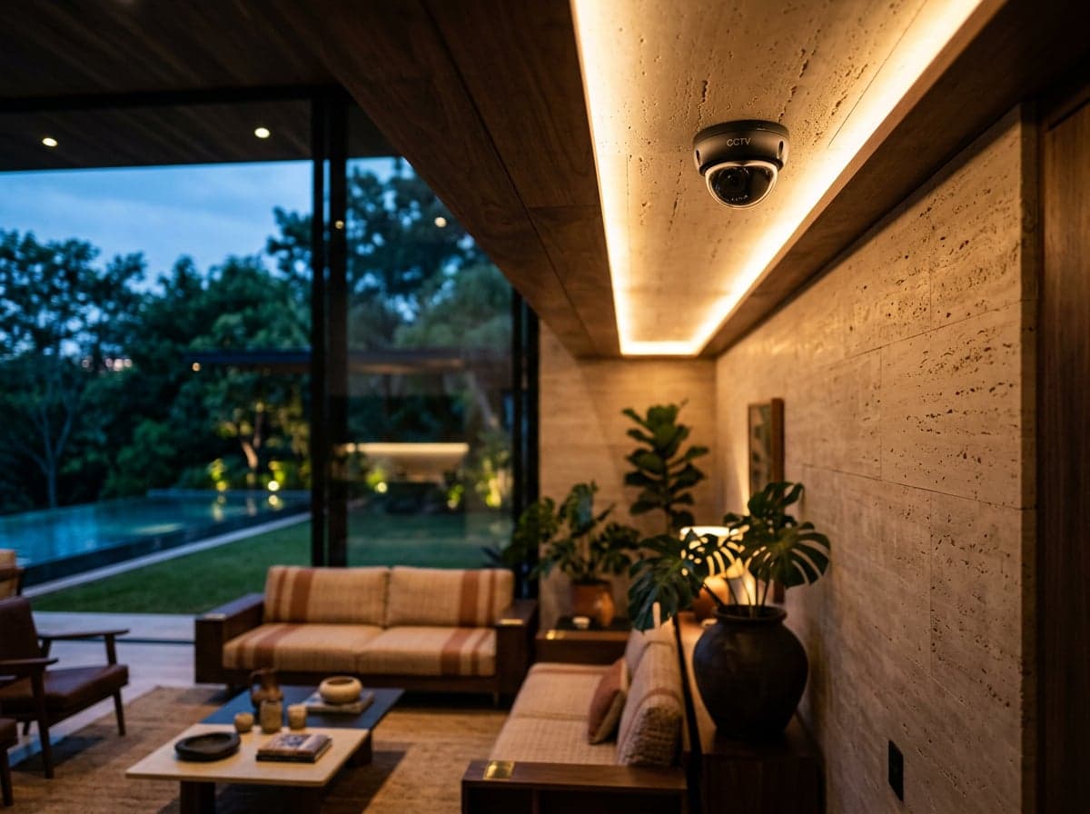 Cámara discreta integrada en residencia mexicana premium