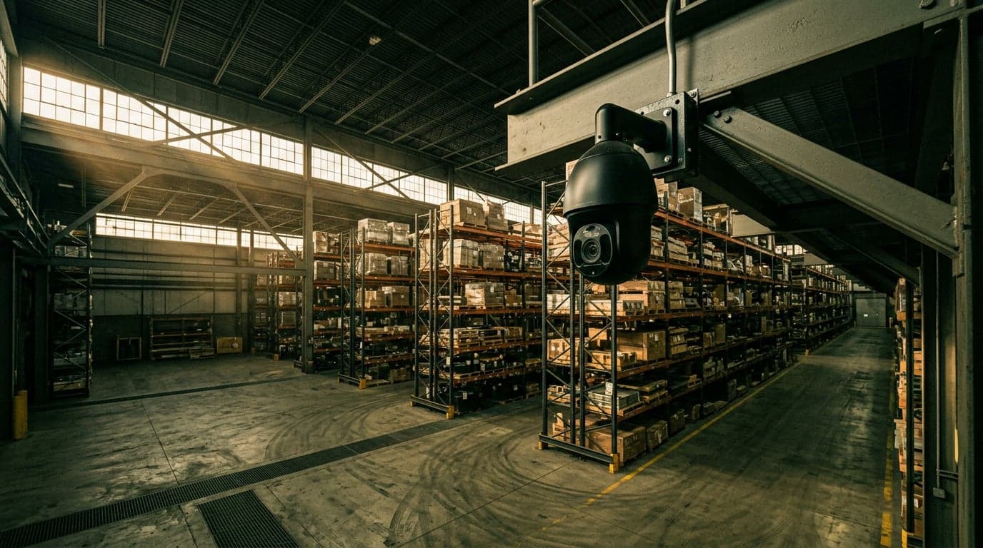 Nave industrial en corredor Vallejo Azcapotzalco CDMX con sistema CCTV perimetral y control de acceso vehicular instalado por Arqos